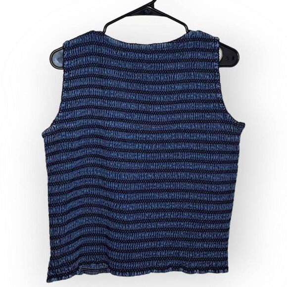 Faded Glory Vintage 90s Sleeveless Denim Ruffle Top size Small - Picture 3 of 4